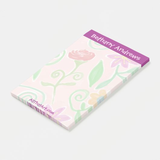  gepersonaliseerde Bloemen Notitieblok Post-it Not Post-it® Notes (Schuin)
