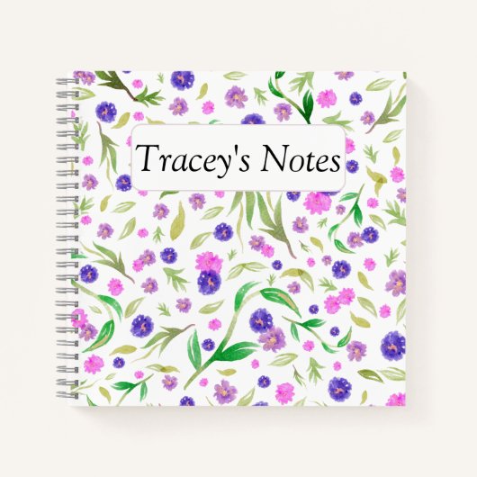 Gepersonaliseerde Bloemen Notitieboek – Custom Gif (Voorkant)