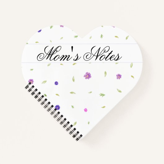 Gepersonaliseerde Bloemen Notitieboek Gift voor Ma (Voorkant)