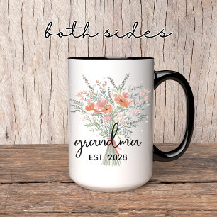 Gepersonaliseerde Bloemen Oma Mok, Moederdag Gift Mok