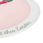 Gepersonaliseerde Bloemen Paashaas Glas Snijplank (Hoek)