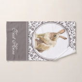 Gepersonaliseerde Bloemen Pasen Konijn ontwerp Bad Handdoek (Handdoek)