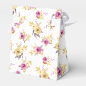 Gepersonaliseerde Bloemen Patroon Hete Luchtballon Bedankdoosjes (Achterkant)