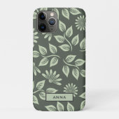 Gepersonaliseerde Bloemen Patroon iPhone Case (Achterkant)