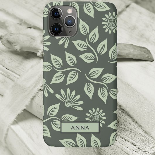 Gepersonaliseerde Bloemen Patroon iPhone Case