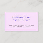 Gepersonaliseerde Bloemen Rozen, Elegant Roze Contactkaartje (Achterkant)