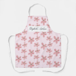 Gepersonaliseerde Bloemen Schort - Custom Name