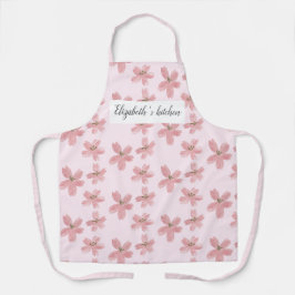 Gepersonaliseerde Bloemen Schort - Custom Name