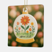 Gepersonaliseerde Bloemen Snowglobe Keramisch Orna Keramisch Ornament (Links)