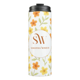 Gepersonaliseerde Bloemen Thermische Tumbler - Ini Thermosbeker