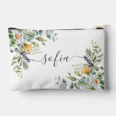 Gepersonaliseerde bloemen toilettas - naam & madel etui (Achterkant)