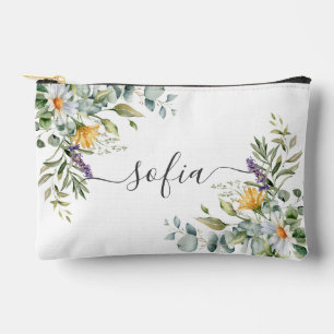 Gepersonaliseerde bloemen toilettas - naam & madel etui