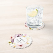 Gepersonaliseerde Bloemen Trouwpapier Onderzetter  (Insitu)