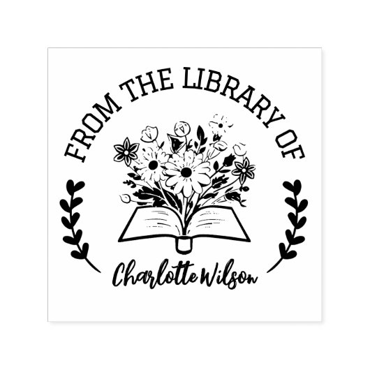 Gepersonaliseerde bloemen uit de bibliotheek van h  zelfinktende stempel (Design)