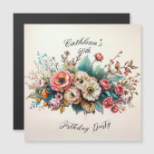 Gepersonaliseerde Bloemen Verjaardag Magnetische K (Voorkant / Achterkant)