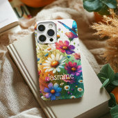 Gepersonaliseerde Bloemen & Vlinder Telefoonhoes Case-Mate iPhone Case