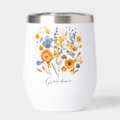 Gepersonaliseerde Bloemen Waterfles voor Oma (Achterkant)