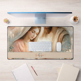 Gepersonaliseerde Bloemen Waterverf Baby Jesus Geb Bureaumat