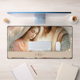 Gepersonaliseerde Bloemen Waterverf Baby Jesus Geb Bureaumat