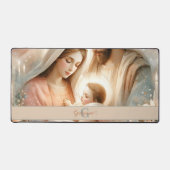 Gepersonaliseerde Bloemen Waterverf Baby Jesus Geb Bureaumat (Voorkant)
