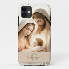 Gepersonaliseerde Bloemen Waterverf Baby Jesus Geb Case-Mate iPhone Case