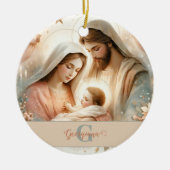 Gepersonaliseerde Bloemen Waterverf Baby Jesus Geb Keramisch Ornament (Voorkant)