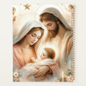 Gepersonaliseerde Bloemen Waterverf Baby Jesus Geb Planner (Achterkant)