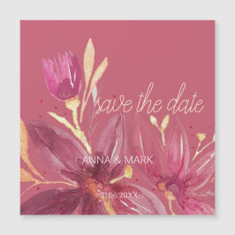 Gepersonaliseerde Bloemen Waterverf Bourgondië en 