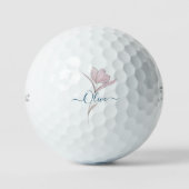 Gepersonaliseerde Bloemen Waterverf Golfballen – C (Voorkant)
