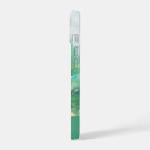 Gepersonaliseerde  Bloemen Waterverf Groen iPhone 15 Case (Linkerkant)