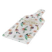 Gepersonaliseerde Bloemen Waterverf Keuken Snijplank (Hoek)