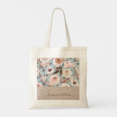 Gepersonaliseerde  Bloemen Waterverf Tote Bag (Achterkant)