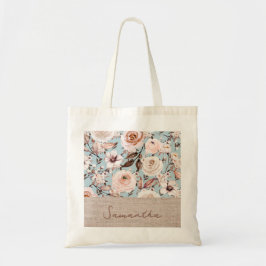 Gepersonaliseerde  Bloemen Waterverf Tote Bag