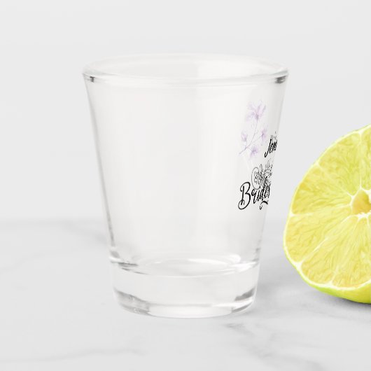 Gepersonaliseerde Bloemen Wil je mijn bruidsmeisje Shot Glas (Links)
