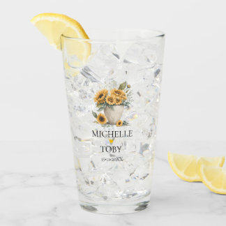 Gepersonaliseerde Bloemen Zonnebloem Passen getrou Glas