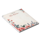 Gepersonaliseerde  Bloemenaccentleraar Notitieblok (Schuin)