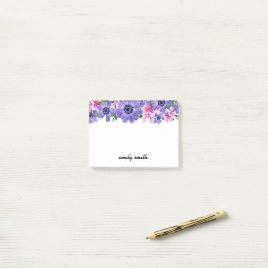 Gepersonaliseerde bloemenbloei post-it® notes (Op bureau)