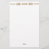 Gepersonaliseerde Bloemenbriefpapier met naam Briefpapier (Achterkant)