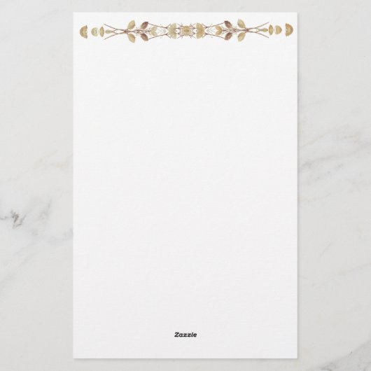 Gepersonaliseerde Bloemenbriefpapier met naam Briefpapier (Achterkant)