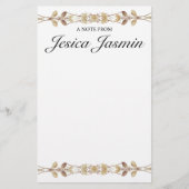 Gepersonaliseerde Bloemenbriefpapier met naam Briefpapier (Voorkant)