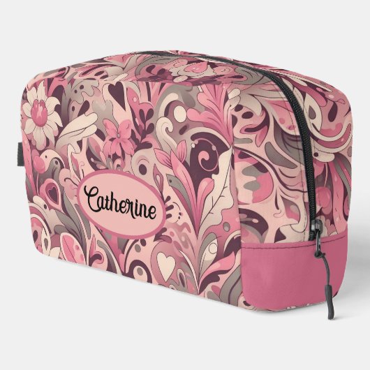 Gepersonaliseerde bloemencamouflage toilettasje (Rechterhoek)