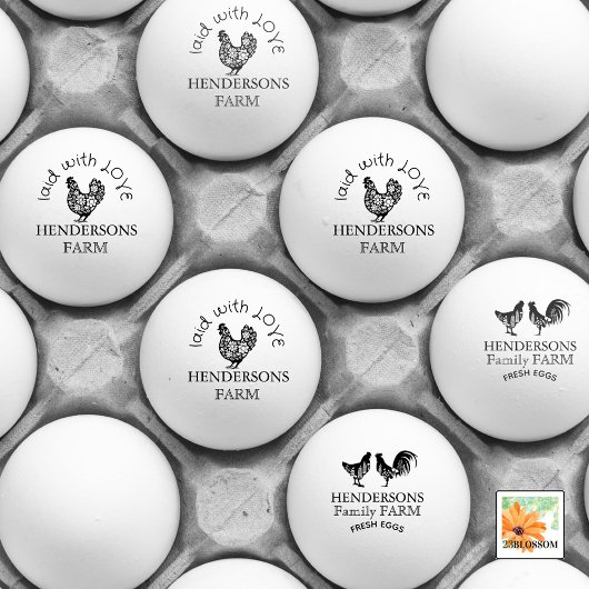 Gepersonaliseerde  bloemenhen land boerderij rubberstempel