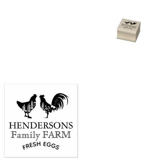 Gepersonaliseerde  bloemenhen land boerderij rubberstempel (Gestempeld)