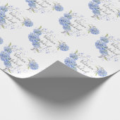 Gepersonaliseerde Bloemenhortensia bruiloft Cadeaupapier (Hoek)