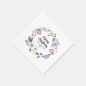 Gepersonaliseerde Bloemenkrans Kerstmis Servet (Hoek)