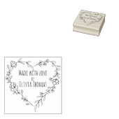 Gepersonaliseerde bloemenkrans 'Made with Love' Rubberstempel (Gestempeld)