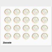 *~* GEPERSONALISEERDE Bloemenkrans Waszegel Trouwf Ronde Sticker (Vel)