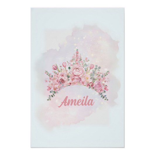 Gepersonaliseerde Bloemenkroon, Kwekerij Kunst Perfect Poster (Voorkant)