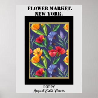 Gepersonaliseerde Bloemenmarkt Geboorte Bloemen Ar Poster