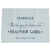 Gepersonaliseerde Bloemenmeisje Blue Bedankt Groot Cadeauzakje (Voorkant)
